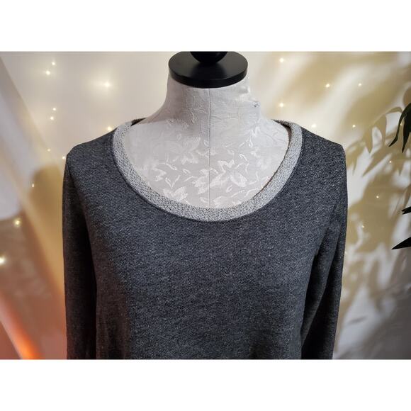 Anthropologie Everleigh Lace Up Back Pullover Sweater Womens Size XS Gray Top - Picture 5 of 10